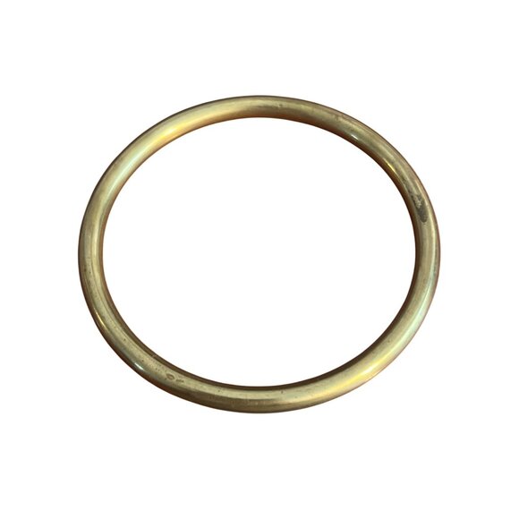 Thea Grant Seurat Raw Recycled Brass Bangle Bracelet Starburst Diamond Stone 8" - Picture 3 of 4